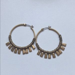 Stella & Dot Gold Fringe Hoops